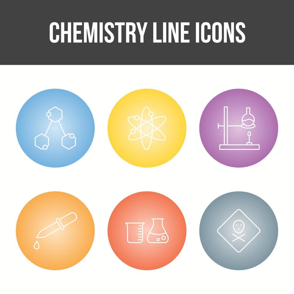 jeu d'icônes de vecteur de ligne de chimie unique