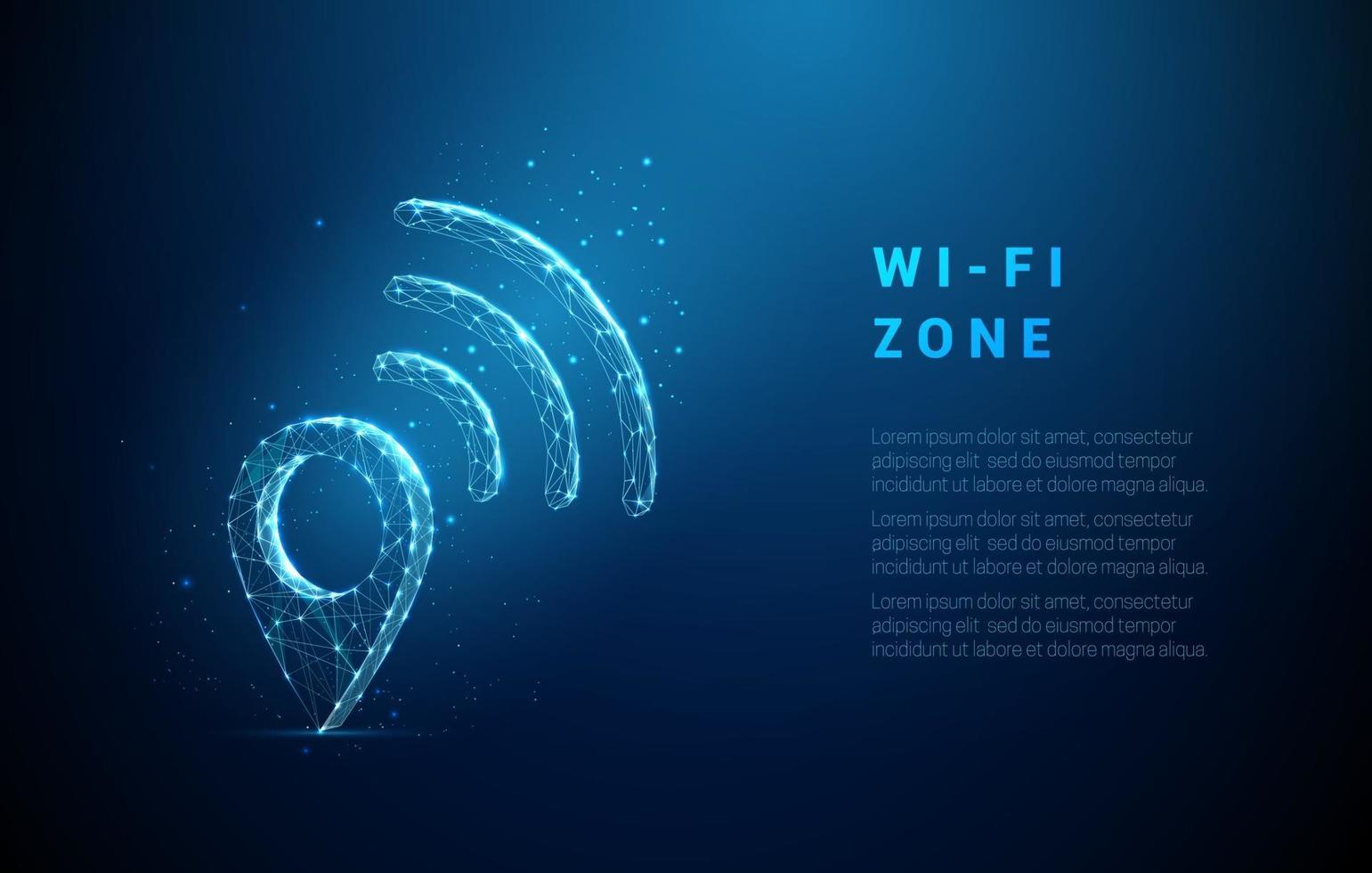 icône de broche abstraite avec symbole wi fi vecteur