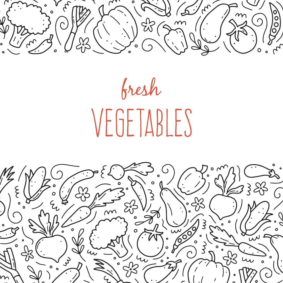 ensemble de légumes dessinés à la main. illustration vectorielle de doodle skecth vecteur