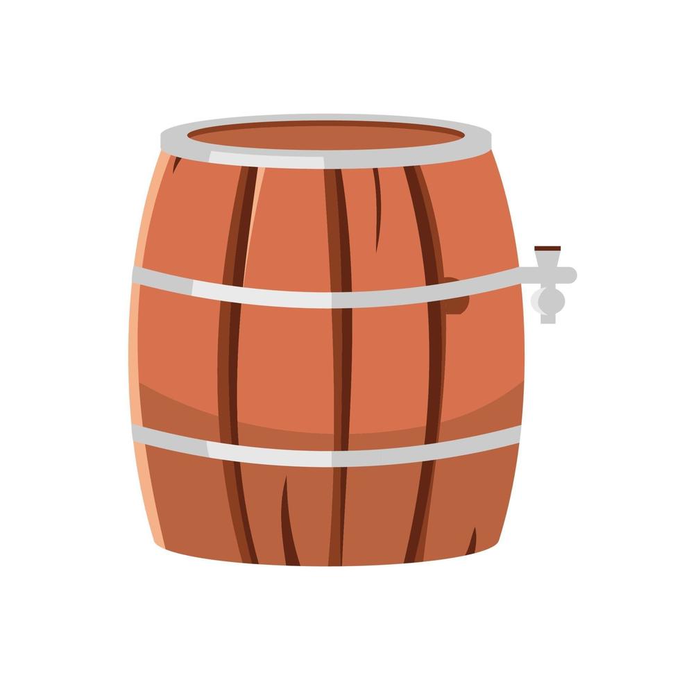 Oktoberfest beer barrel objet vectoriel couleur semi plat