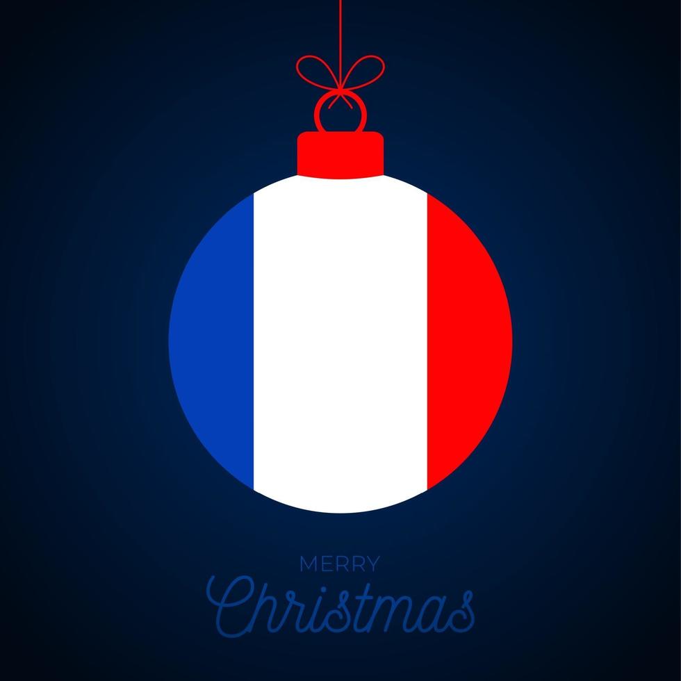 boule de noël nouvel an avec drapeau france vecteur