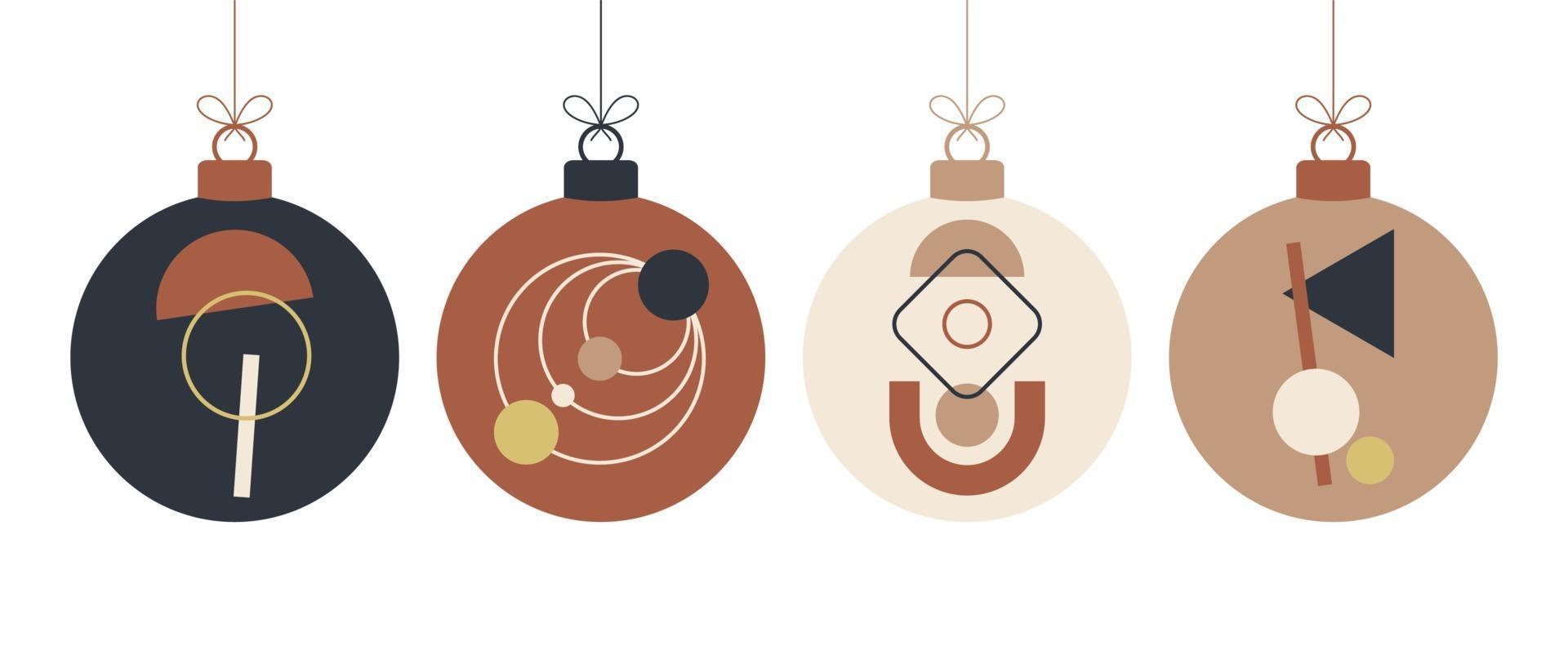 jeu de boules de concept de noël boho doodle vecteur