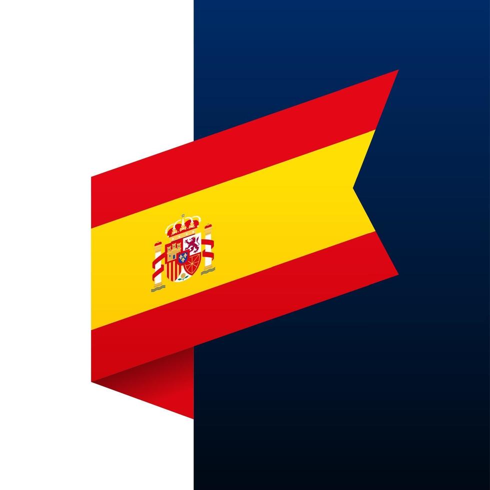 icône de drapeau de coin de l'Espagne. vecteur