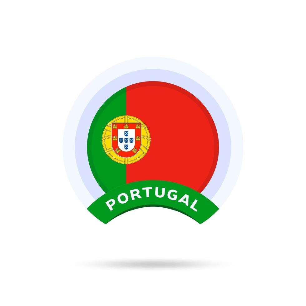 icône du bouton cercle du drapeau national du Portugal. vecteur