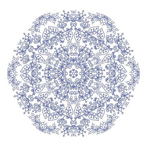 Mandala ésotérique floral vintage d&#39;ornement rond. vecteur