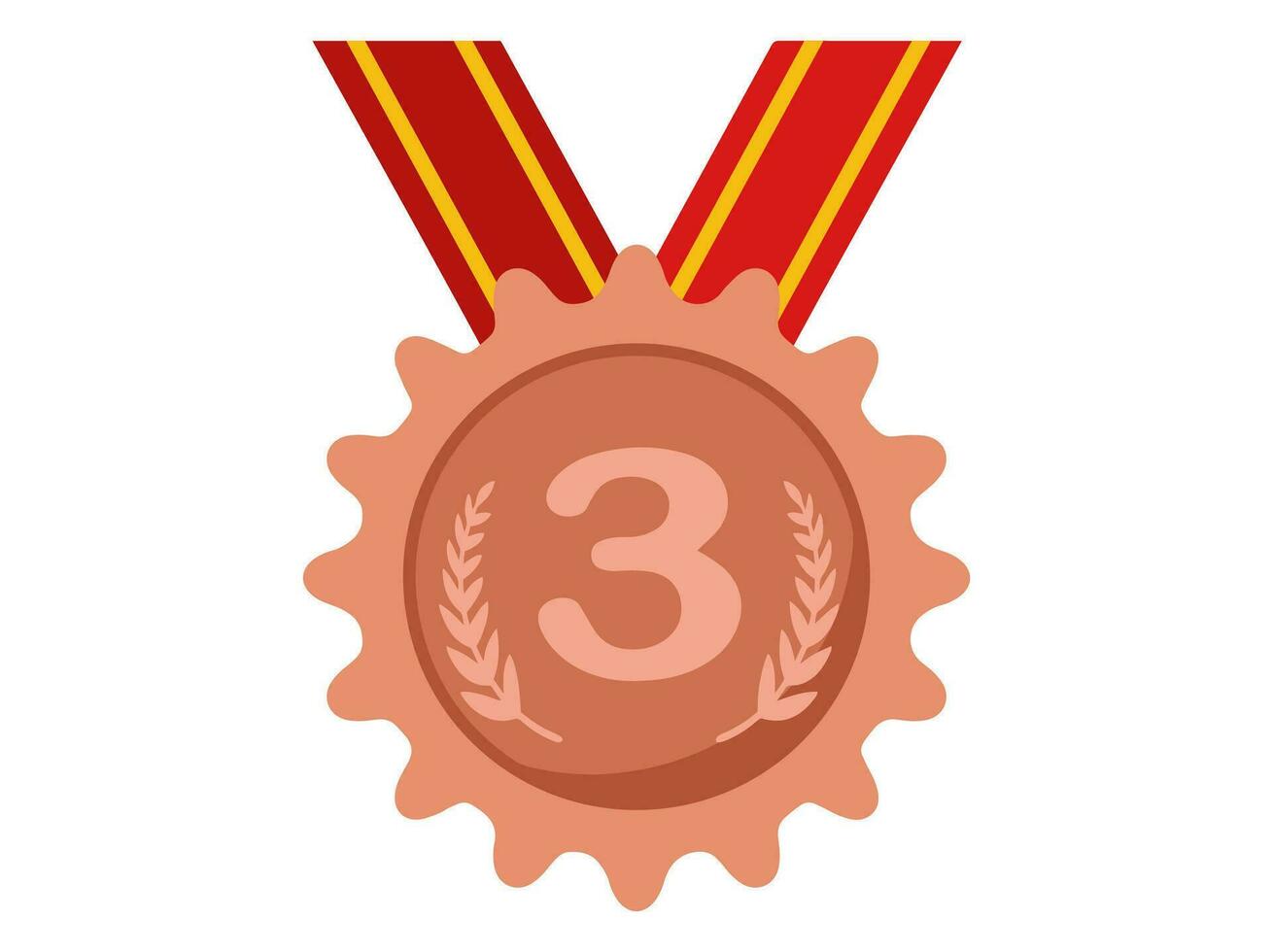 3e endroit bronze médaille récompense vecteur