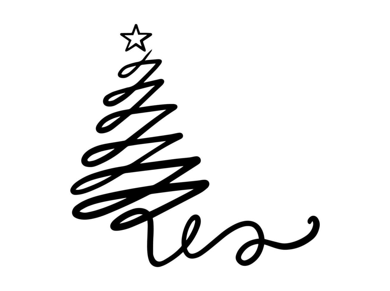 silhouette d'arbre de Noël vecteur