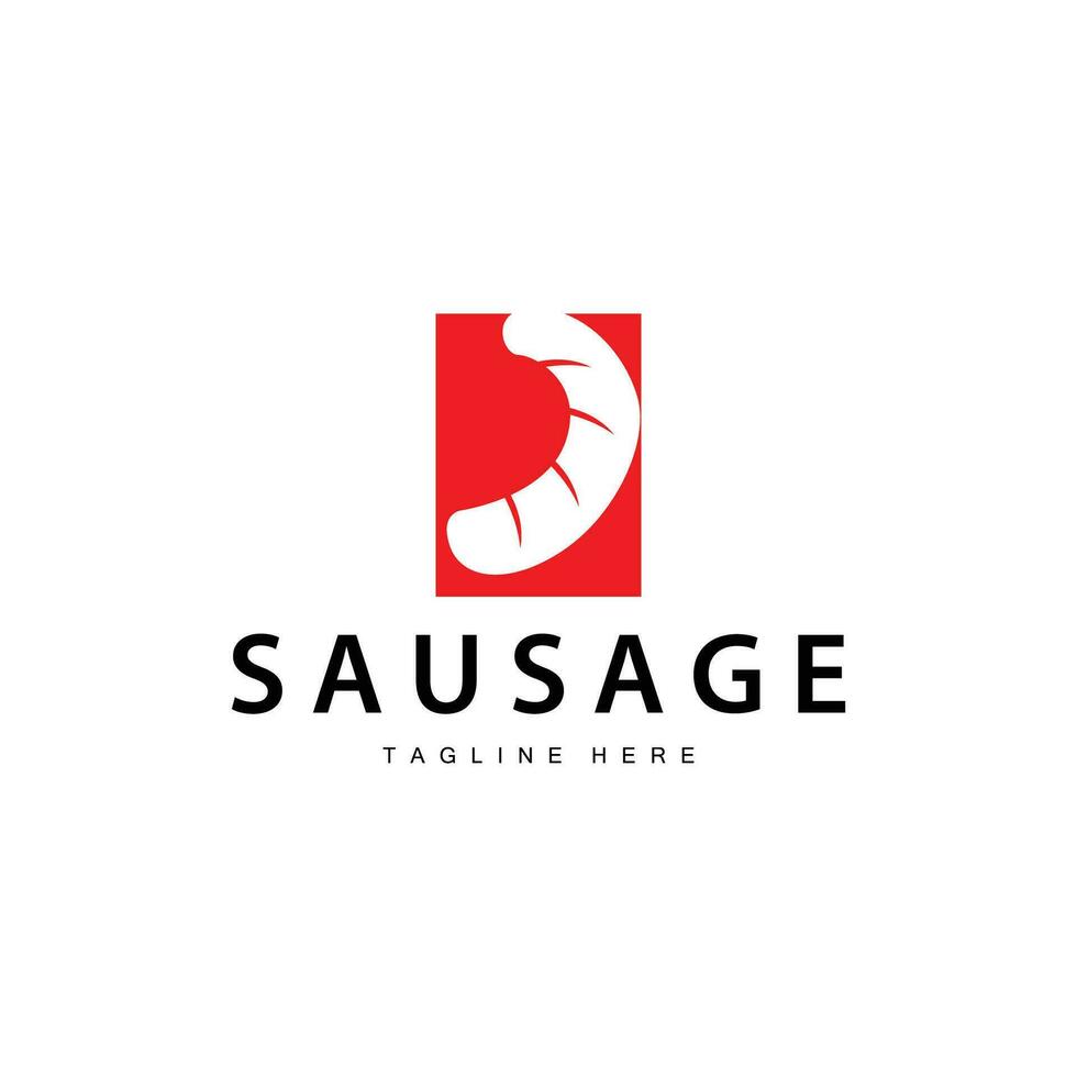 saucisse logo, Facile barbecue saucisse grillé Viande conception pour restaurant entreprise, vecteur illustration