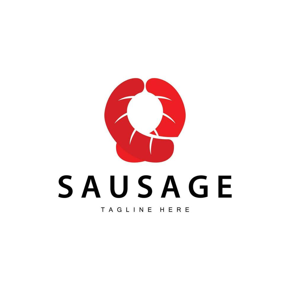 saucisse logo, Facile barbecue saucisse grillé Viande conception pour restaurant entreprise, vecteur illustration