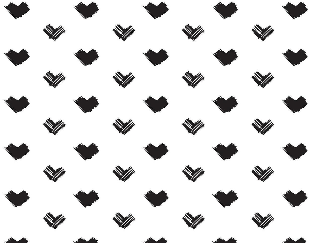modèle noir cœur taches esquisser sur une transparent arrière-plan, noir géométrique élément tiré par main. moderne abstrait conception pour impression et textile vecteur