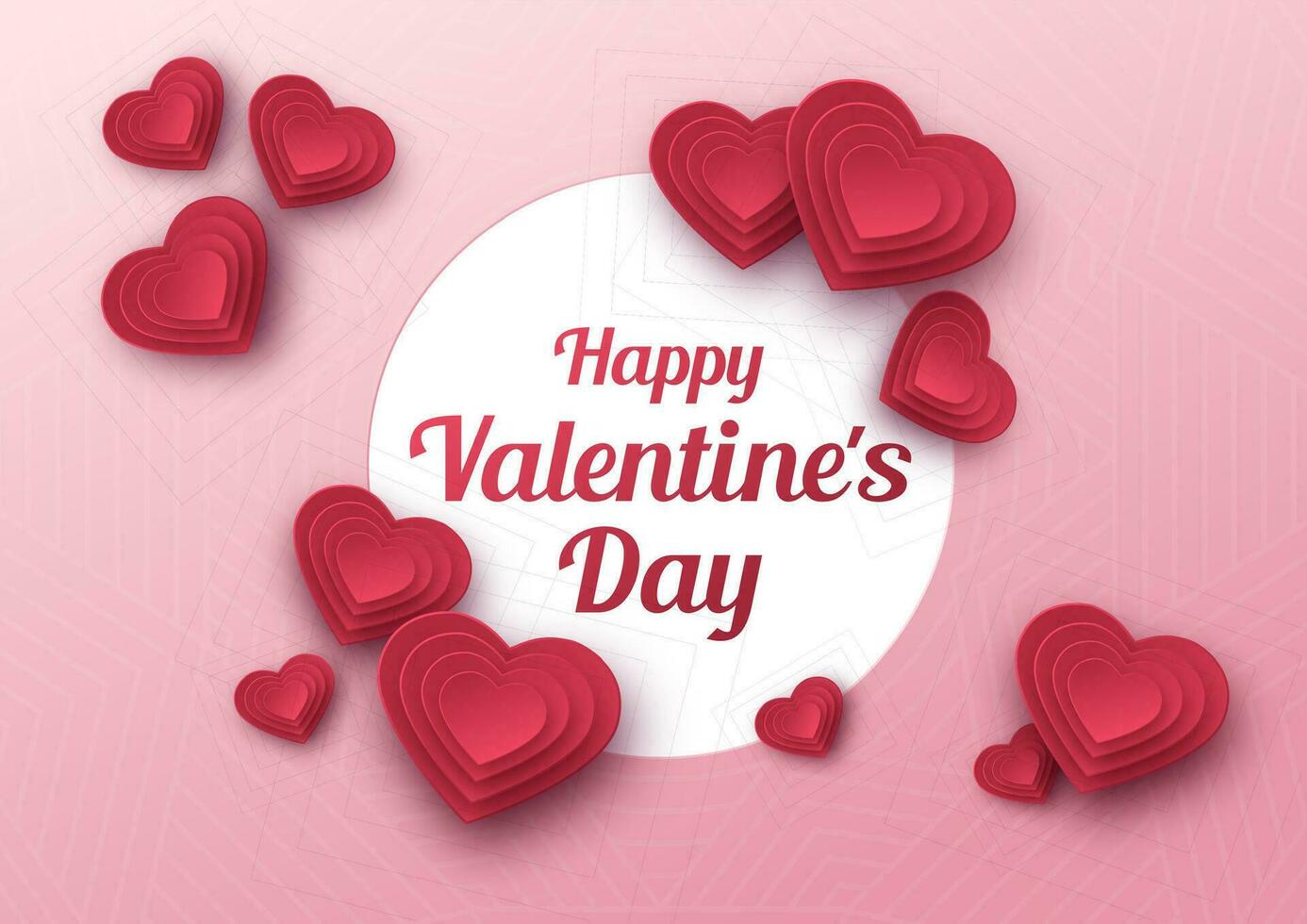 content valentines journée salutation carte. papier art, l'amour et mariage. rouge papier cœurs dans style de origami. vecteur