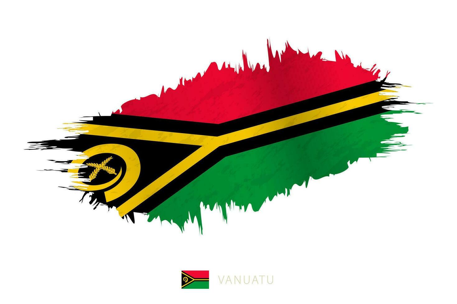 peint coup de pinceau drapeau de Vanuatu avec agitant effet. vecteur