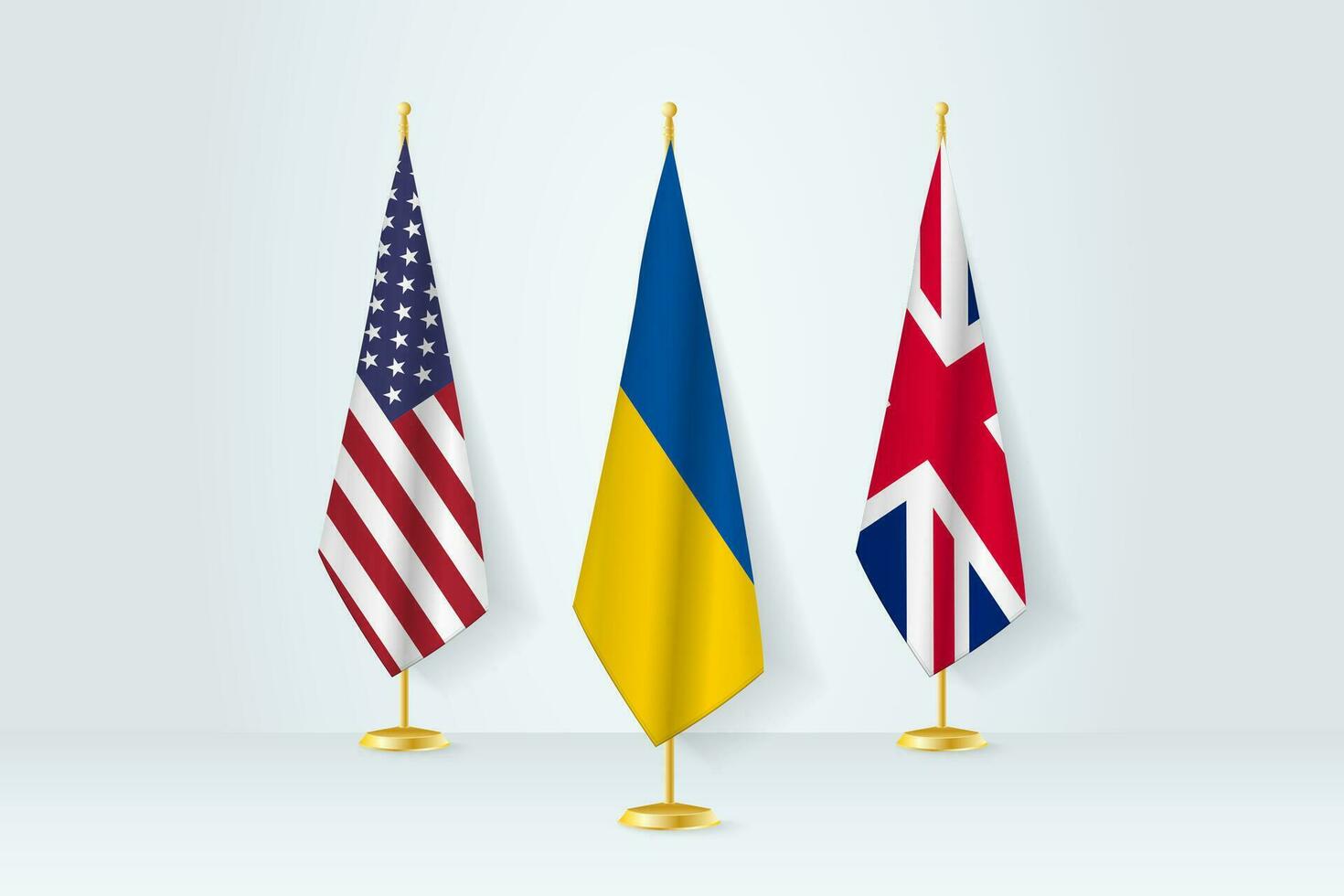 réunion concept entre Ukraine, uni États et uni Royaume. vecteur