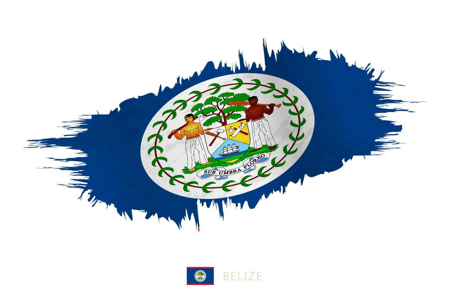 peint coup de pinceau drapeau de Belize avec agitant effet. vecteur