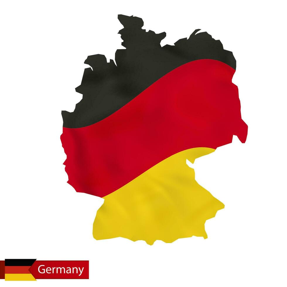 Allemagne carte avec agitant drapeau de Allemagne. vecteur