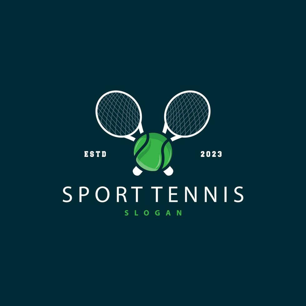 tennis des sports logo, Balle et raquette conception pour Facile et moderne tournoi championnat des sports vecteur