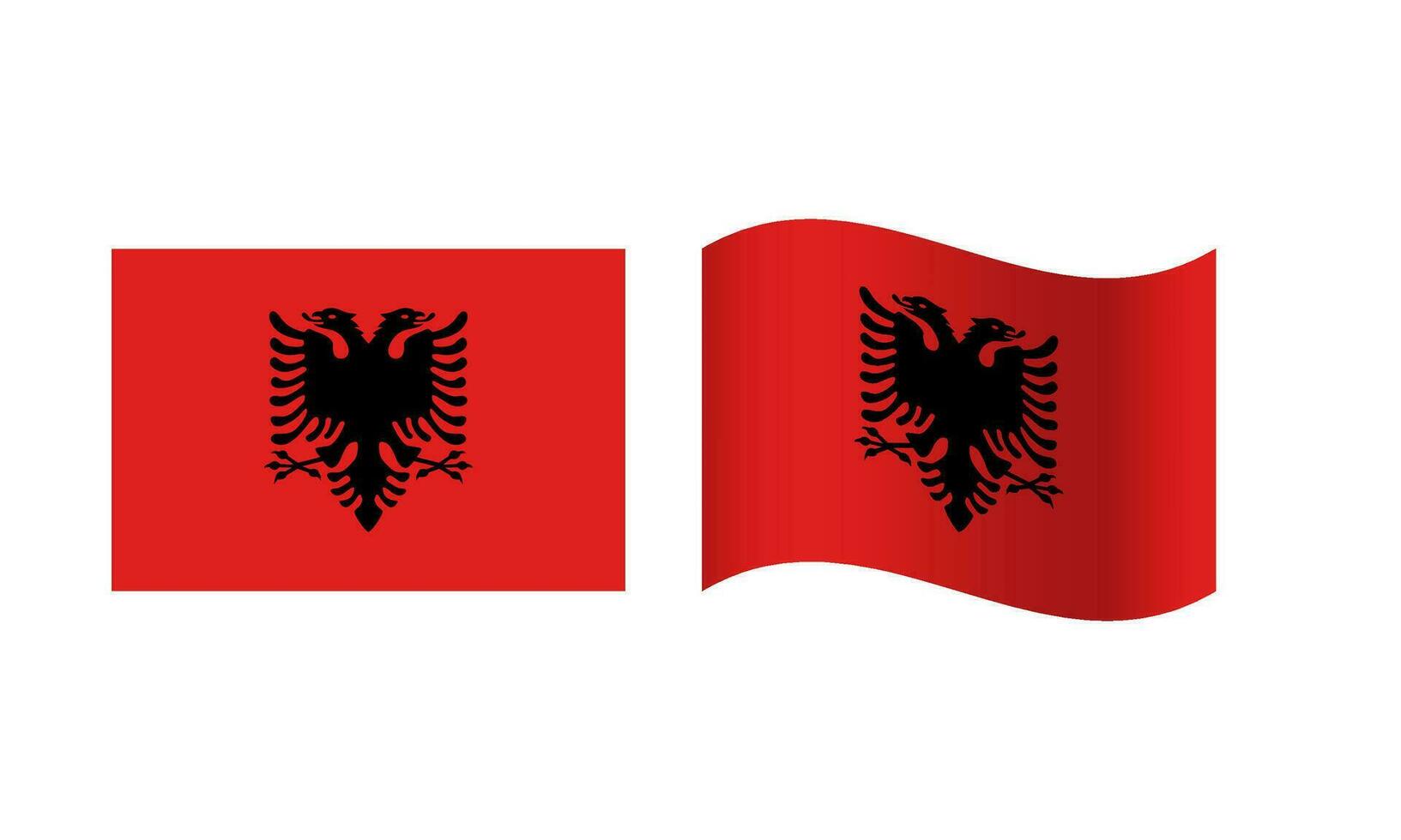 rectangle et vague Albanie drapeau illustration vecteur