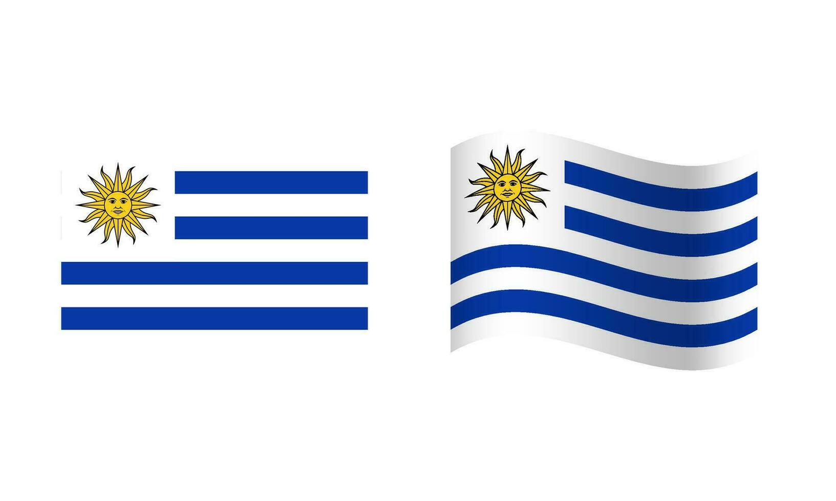 rectangle et vague Uruguay drapeau illustration vecteur