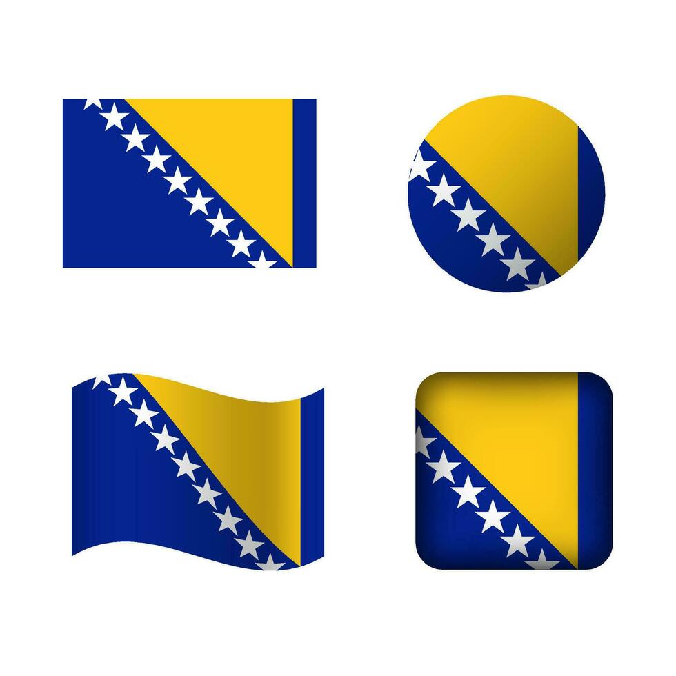 vecteur Bosnie et herzégovine nationale drapeau Icônes ensemble