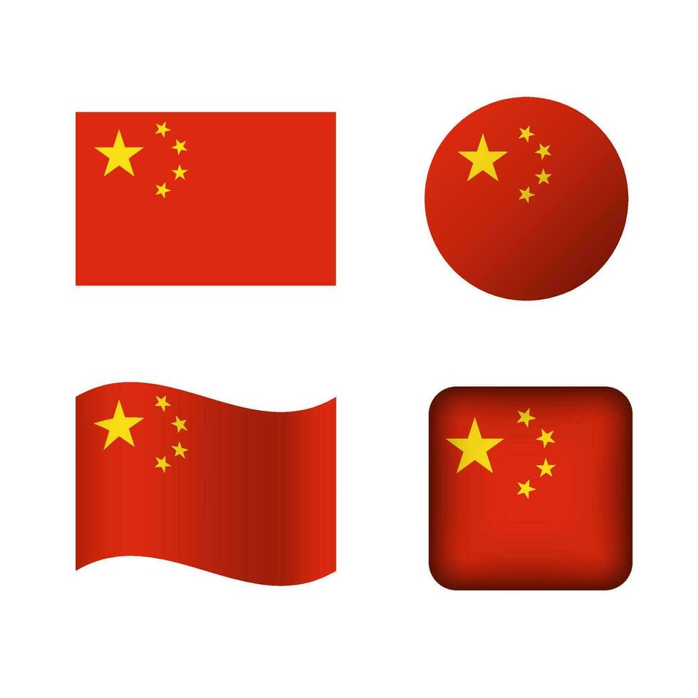 vecteur Chine nationale drapeau Icônes ensemble