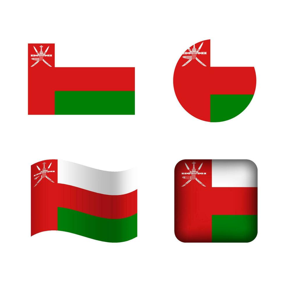vecteur Oman nationale drapeau Icônes ensemble