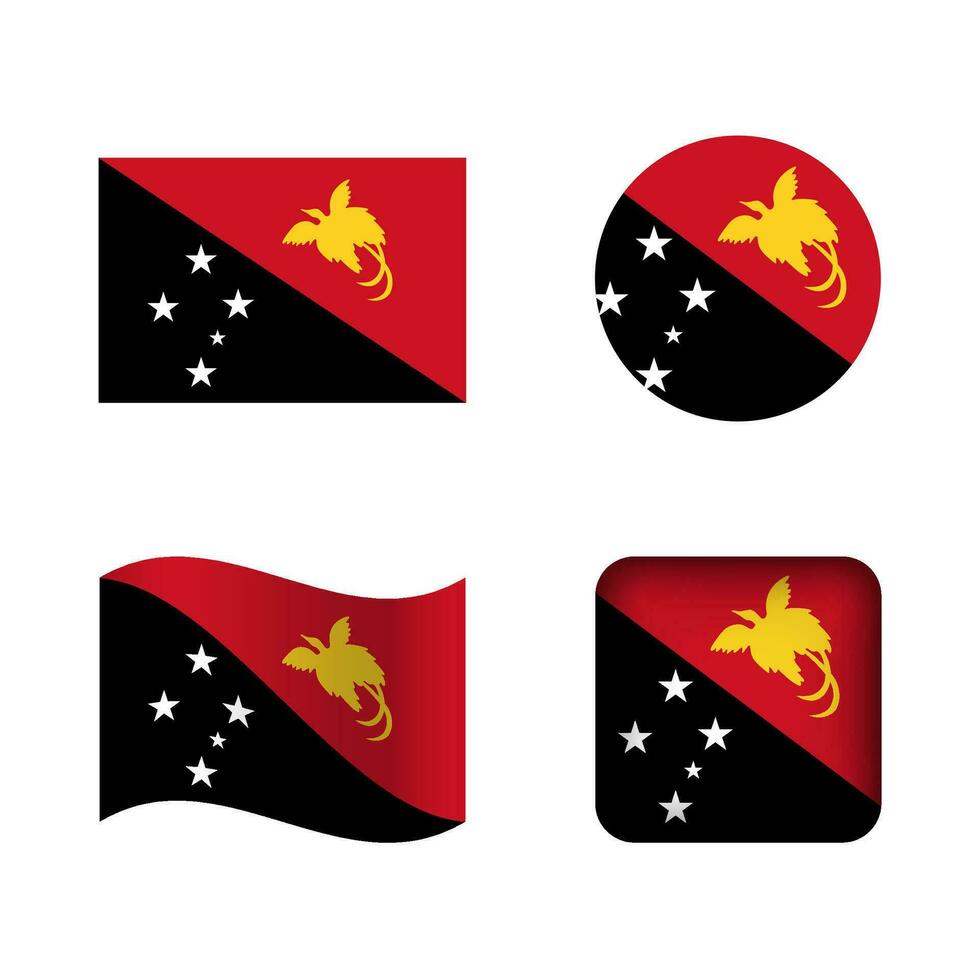 vecteur papouasie Nouveau Guinée nationale drapeau Icônes ensemble