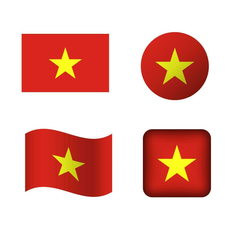 vecteur vietnam nationale drapeau Icônes ensemble