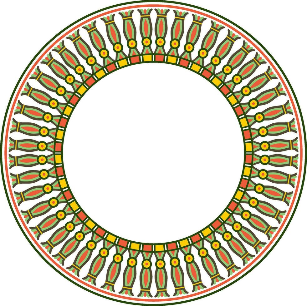 vecteur coloré rond égyptien frontière. cercle ornement de ancien Afrique.