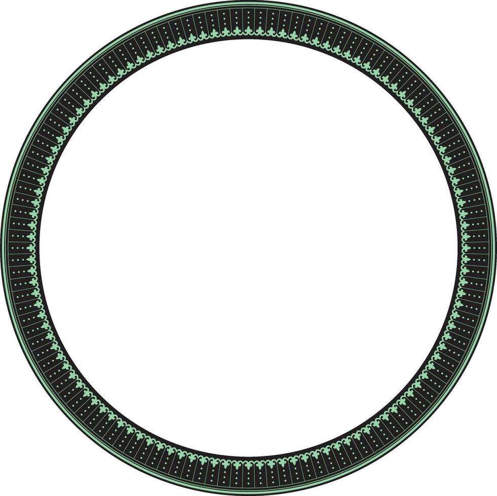 vecteur vert avec noir cadre, frontière, chinois ornement. à motifs cercle, bague de le les peuples de est Asie, Corée, Malaisie, Japon, Singapour, Thaïlande