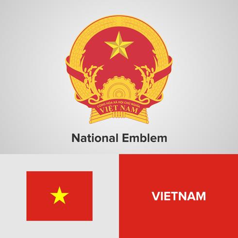 Emblème national, carte et drapeau vecteur