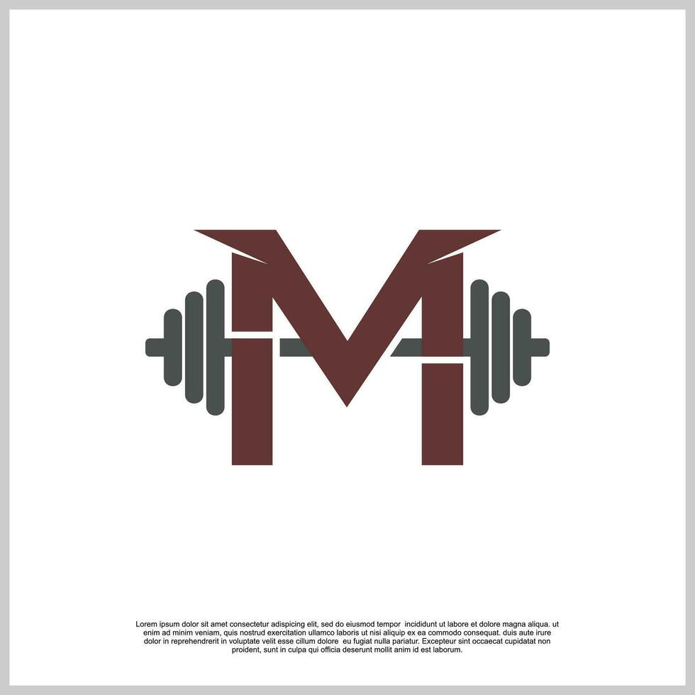 lettre Gym avec barbeau logo conception modèle unique concept prime vecteur