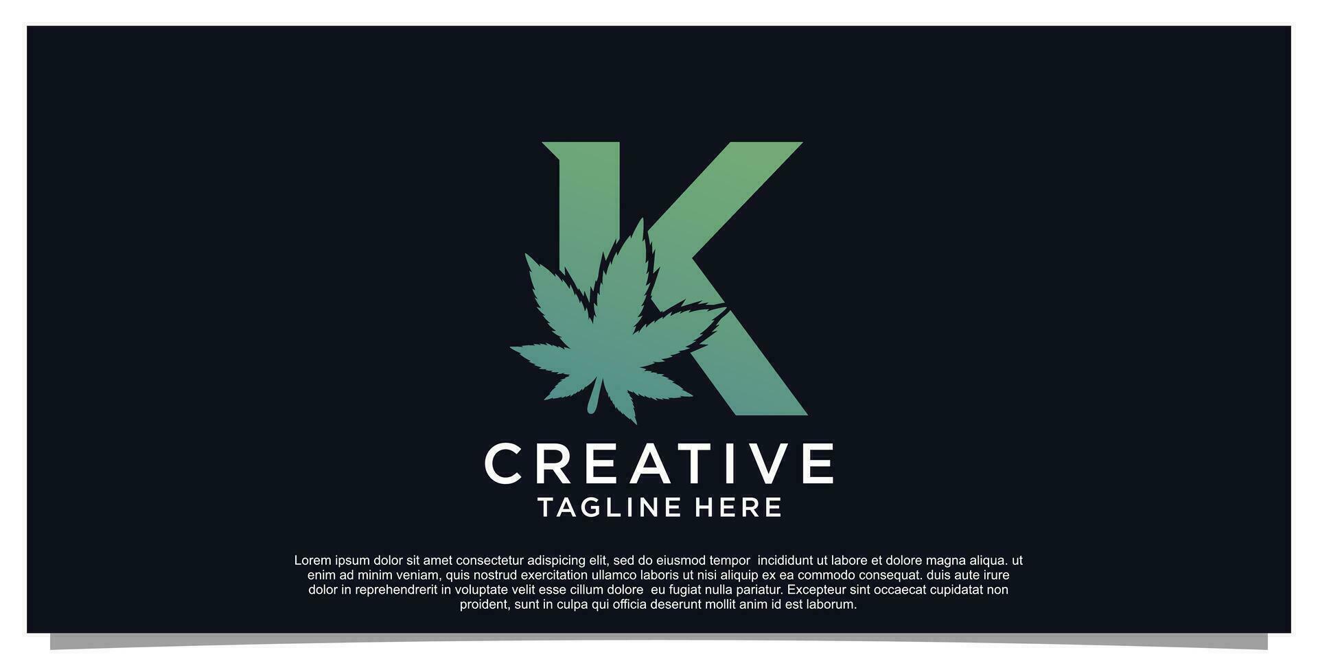 logo conception initiale lettre pour affaires avec cannabis concept prime vecteur