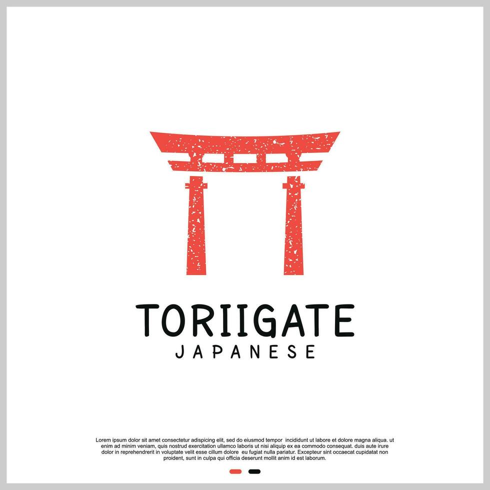 Japonais torii porte logo conception modèle avec Créatif concept prime vecteur