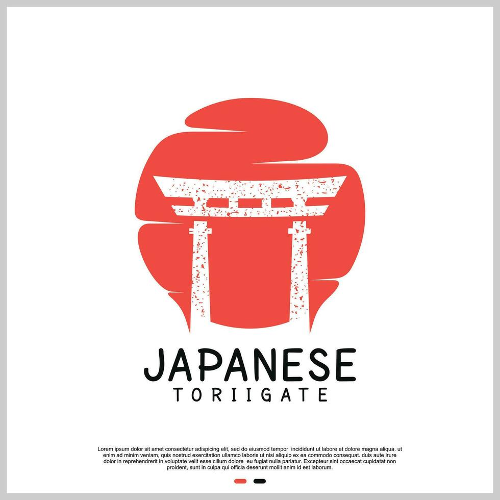 Japonais torii porte logo conception modèle avec Créatif concept prime vecteur