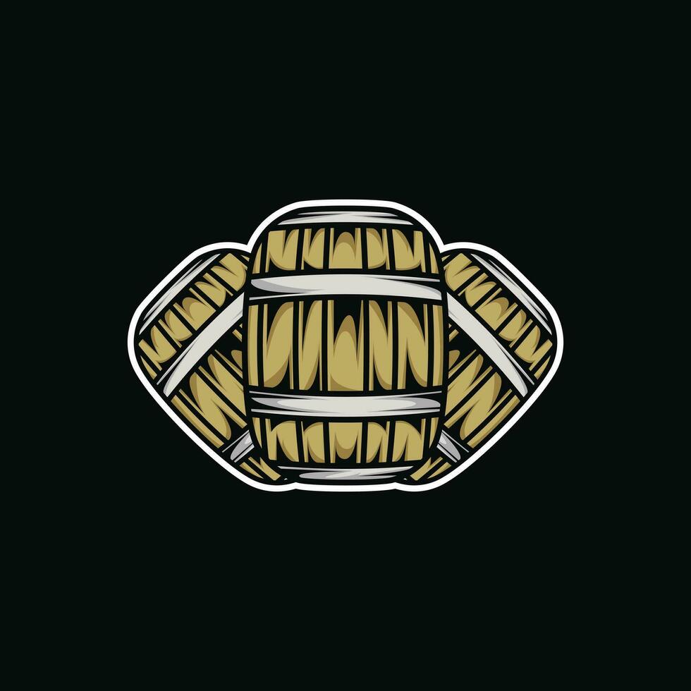 illustration vecteur graphique en bois baril Bière whisky logo conception