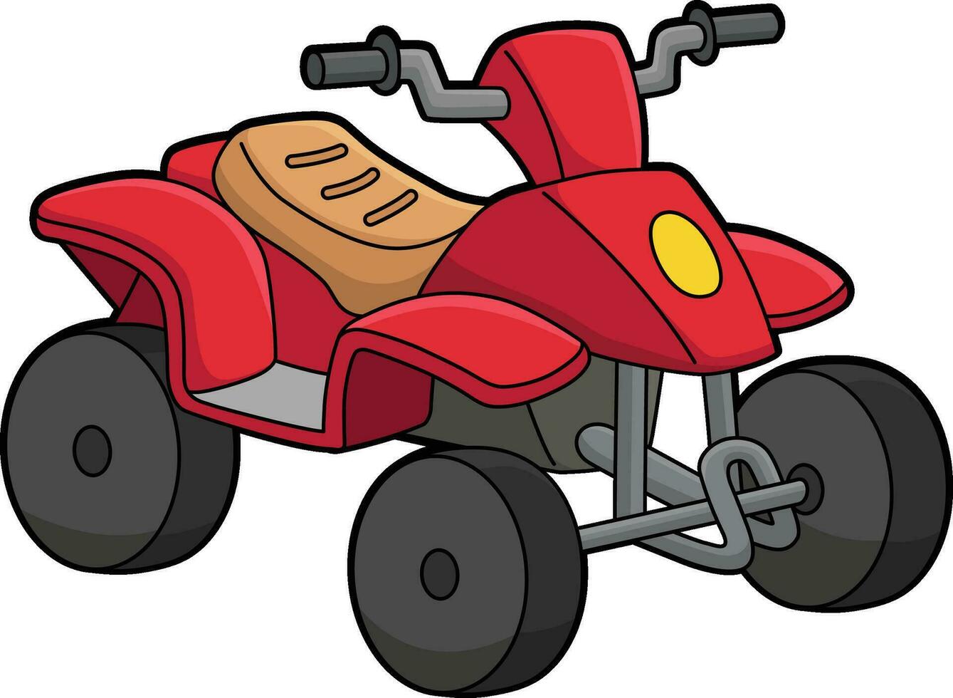quad bicyclette dessin animé coloré clipart illustration vecteur