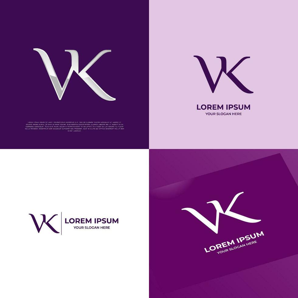 vk initiale moderne typographie emblème logo modèle pour affaires vecteur