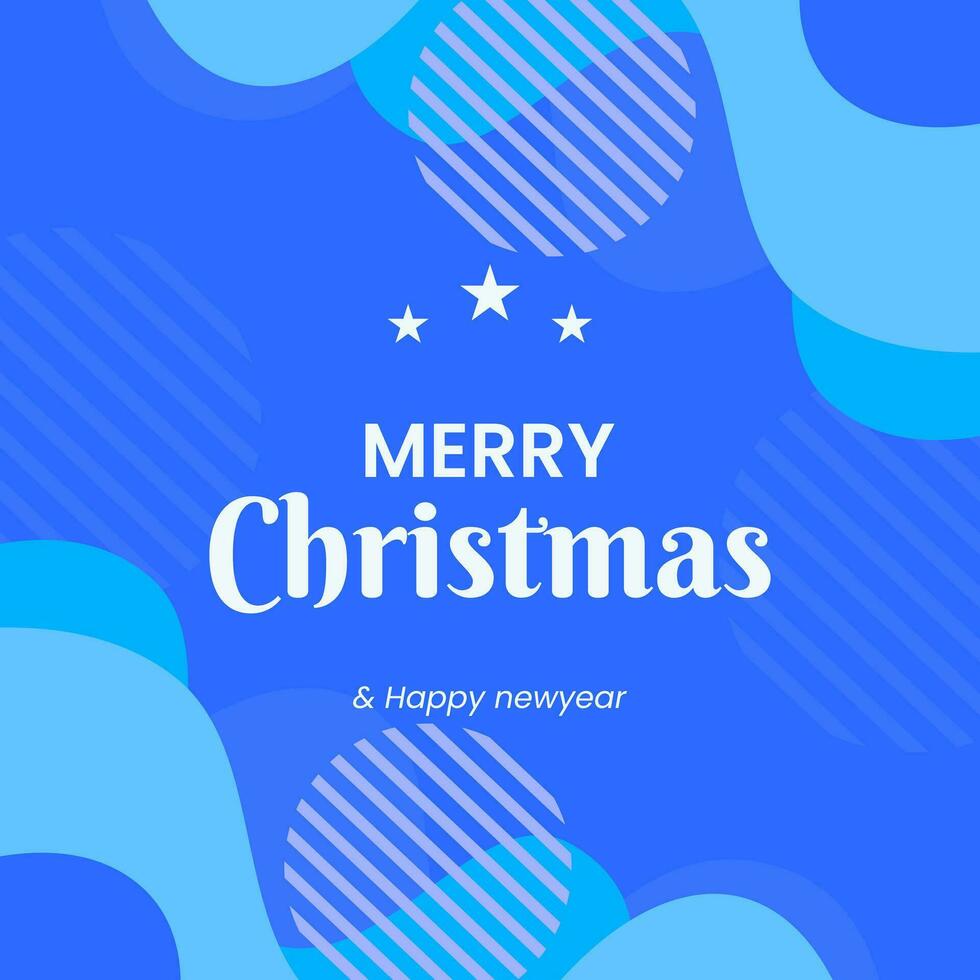 joyeux Noël social médias Publier avec abstrait bleu Contexte vecteur