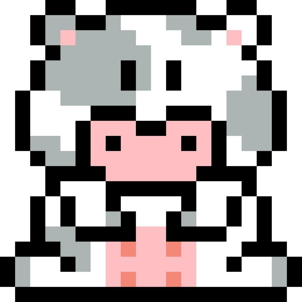 vache dessin animé icône dans pixel style vecteur