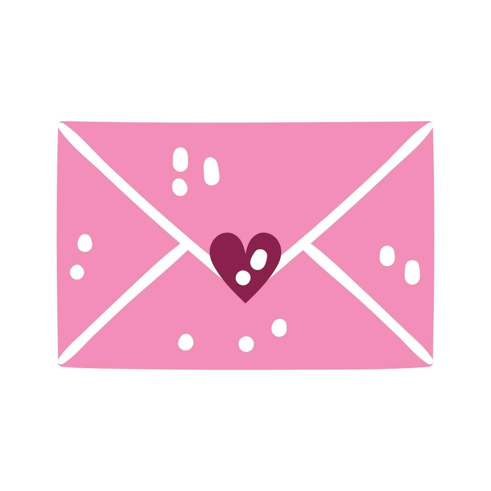 vecteur l'amour lettre avec cœur forme pour la Saint-Valentin journée. enveloppe avec cœur romantique conception
