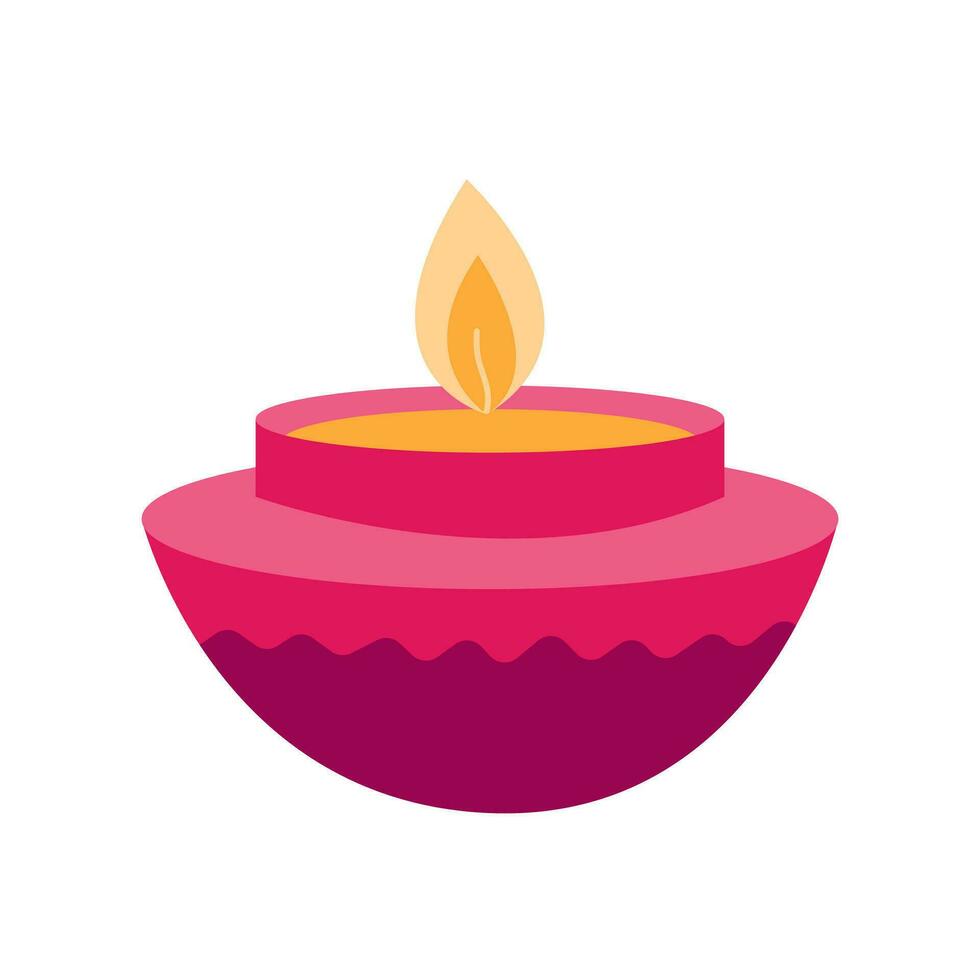 rose diwali Festival lampe vecteur illustration