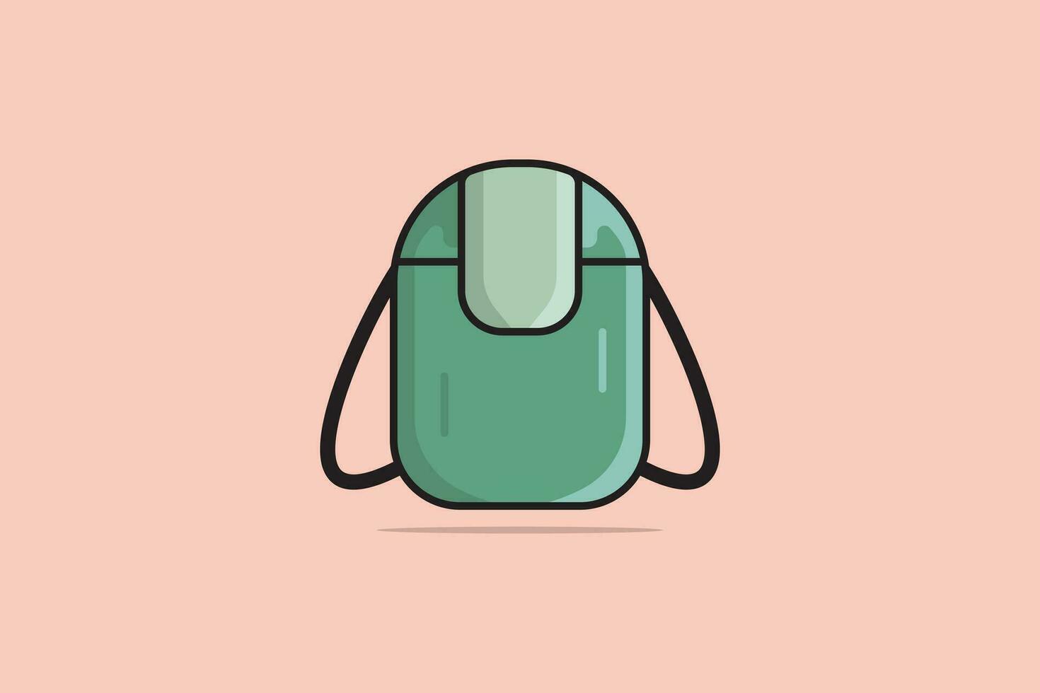 rond forme les filles bourse avec noir manipuler vecteur illustration. beauté mode objets icône concept. Nouveau arrivée femmes mode sac vecteur conception.