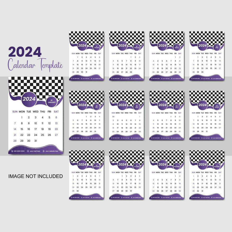 vecteur 2024 calendrier conception modèle pour content Nouveau année