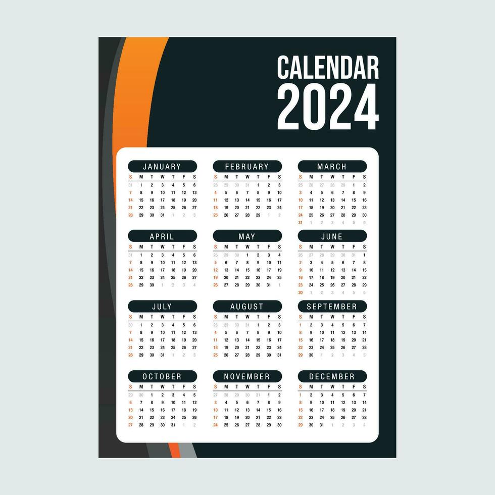 2024 calendrier modifiable vecteur