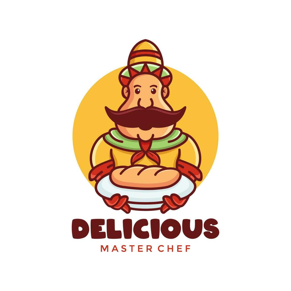 mascotte chef logo ancien vecteur conception modèle