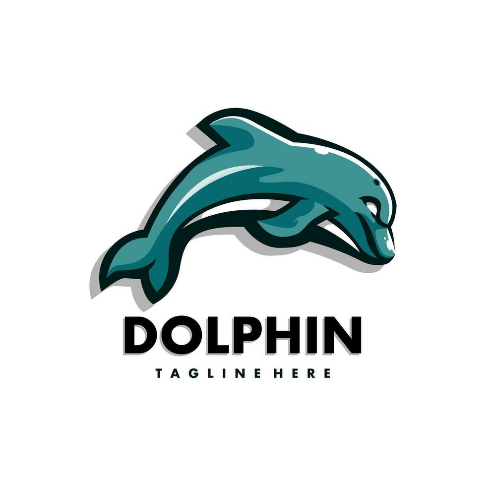 dauphin mascotte logo vecteur
