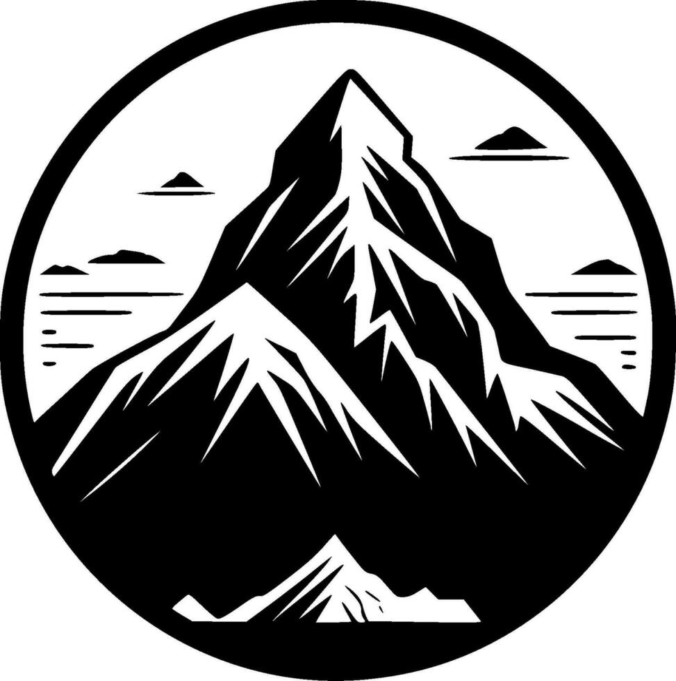 Montagne intervalle - minimaliste et plat logo - vecteur illustration