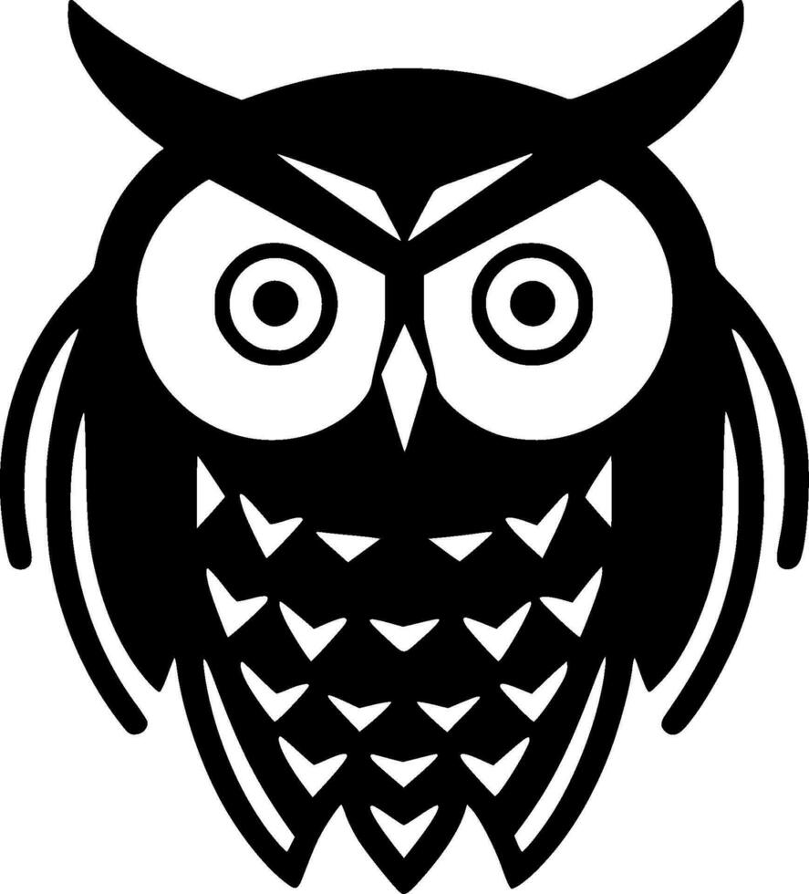 hibou - minimaliste et plat logo - vecteur illustration