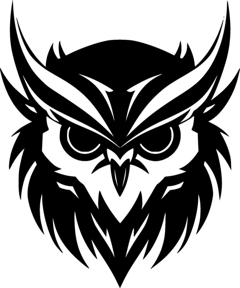 hibou, noir et blanc vecteur illustration