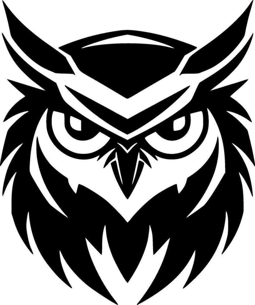 hibou - minimaliste et plat logo - vecteur illustration